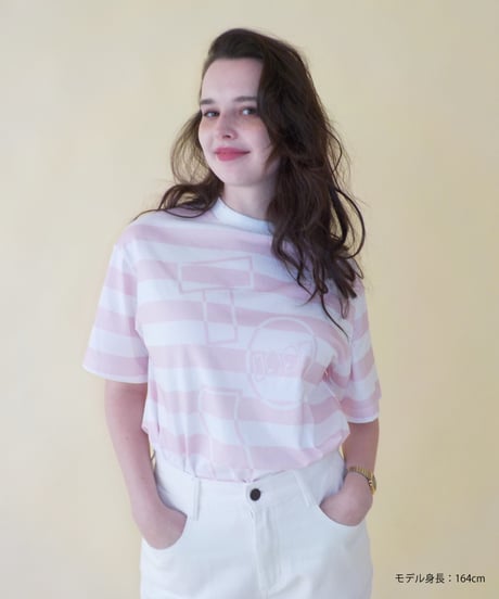 Tos logo stripe Tshirts / pink