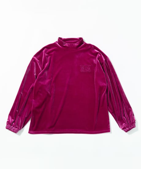 Velours high necked tops / pink