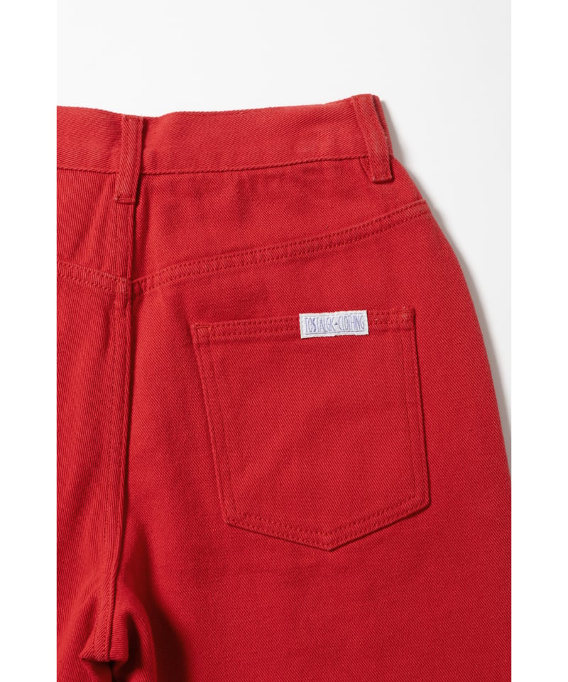 Relaxed denim half pants / red | Tostalgic Clot