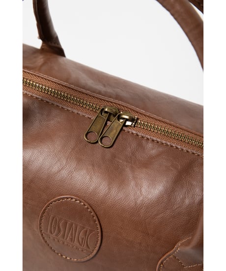 Leather boston bag / brown
