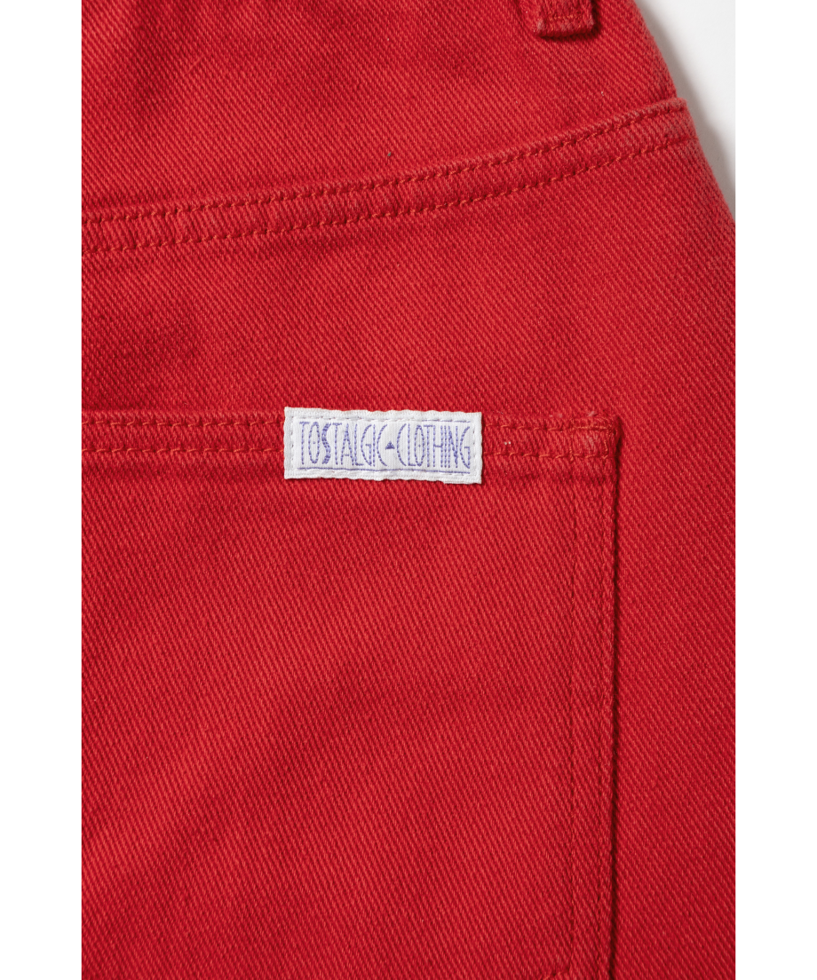 Relaxed denim half pants / red [ Shipped in lat Relaxed denim half pants / red [ Shipped in lat