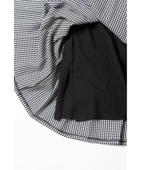 Pleated skirt / gingham plaid
