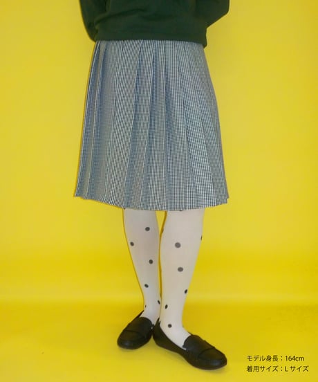 Pleated skirt / gingham plaid
