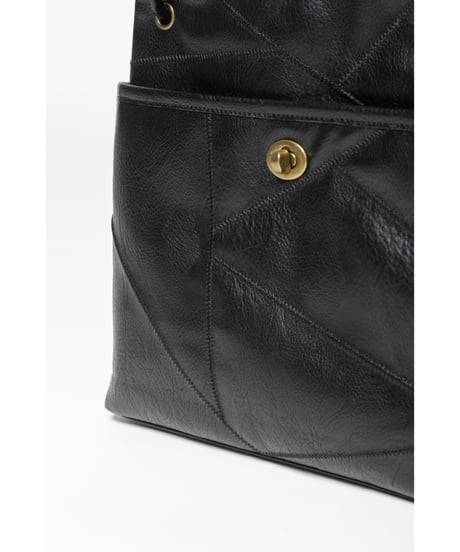 Leather patchwork style bag / black