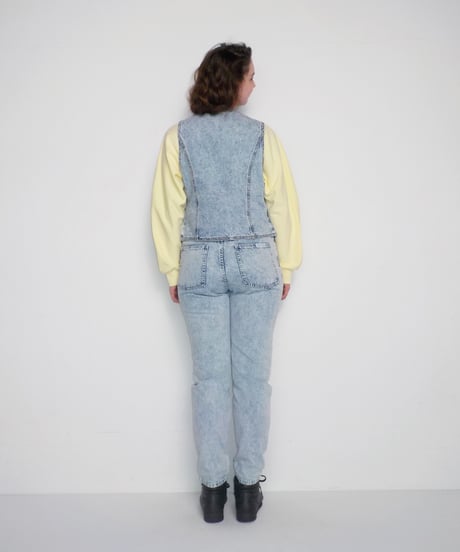 80s denim vest / acid wash
