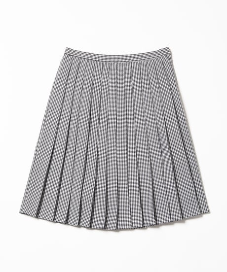Pleated skirt / gingham plaid