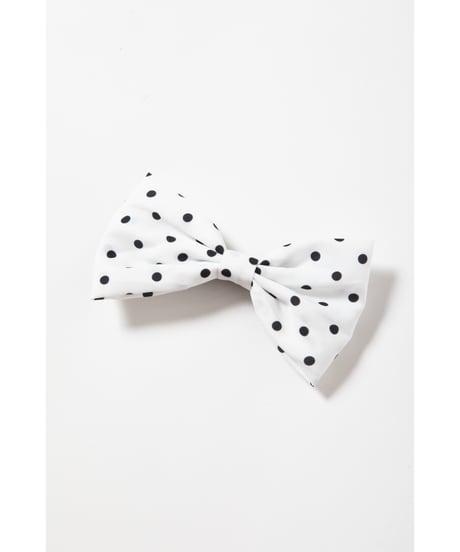 Ribbon hair barrette / white