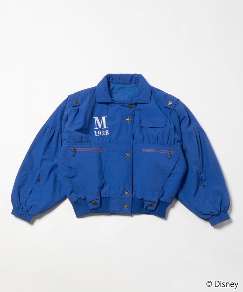 TOSSTALGIC CLOTHING 青 ナイロン ジャケット Mickey flight jacket / purple | Tostalgic Clothing