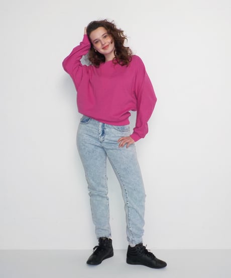 Light ribbed sweatshirt / pink