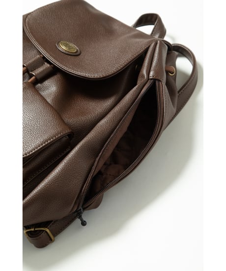 Leather backpack / brown