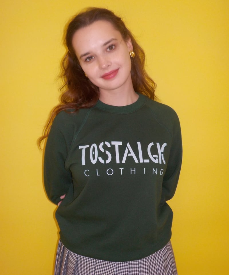 Fitted sweatshirt / green［ Shipped in early Oct