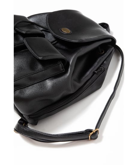 Leather backpack / black