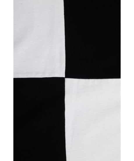 Blocked big tee / white×black