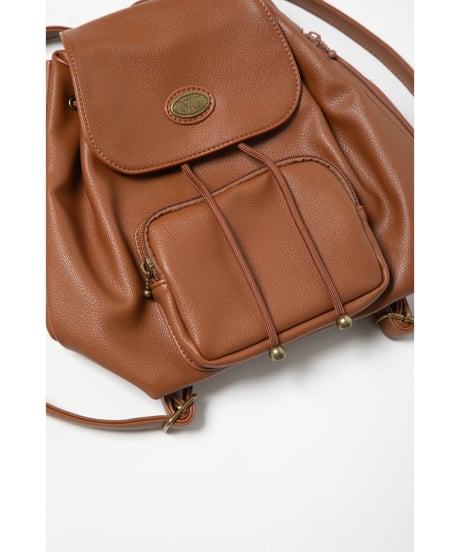 Mini leather back pack / light brown