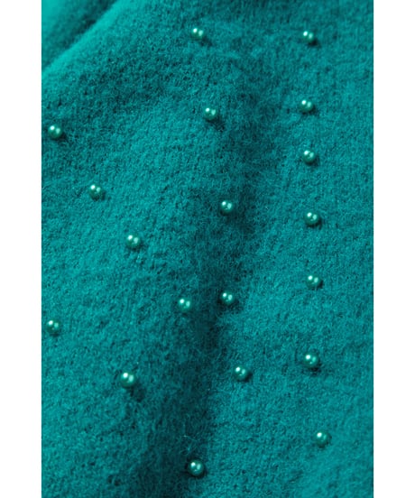 Mohairish pearl cardigan / green