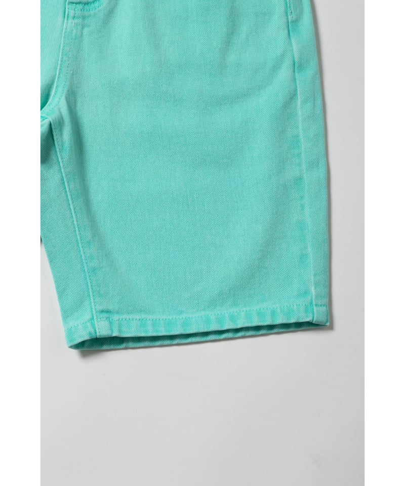 Relaxed denim half pants / green | Tostalgic Cl