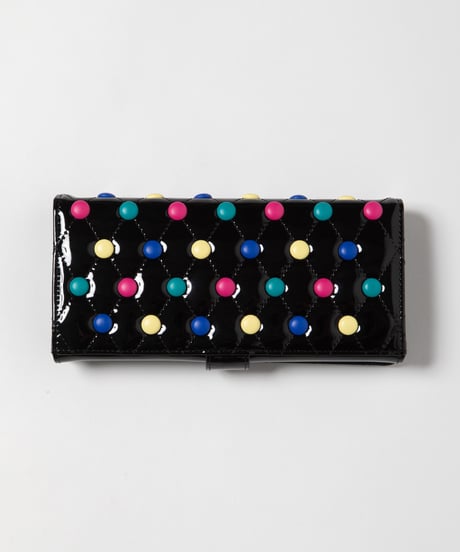 Quilted candies long wallet / black