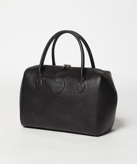 Leather boston bag / black