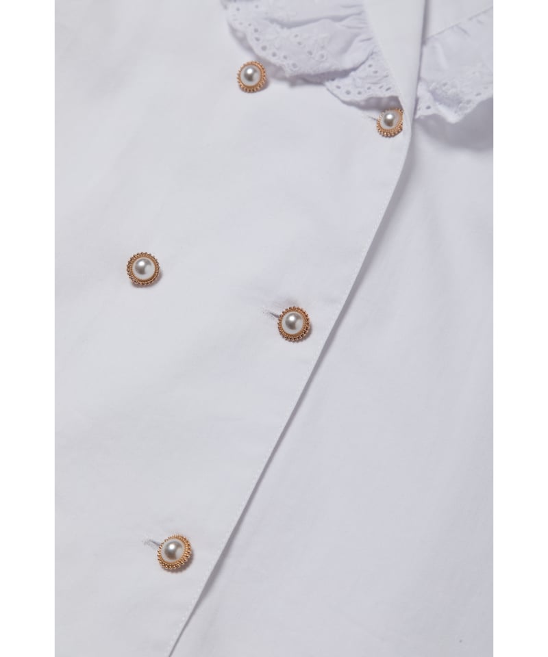 Cotton frill collar blouse / white | Tostalgic