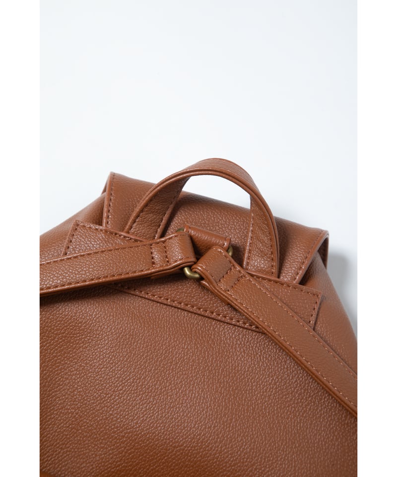Mini leather back pack / light brown | Tostalgi