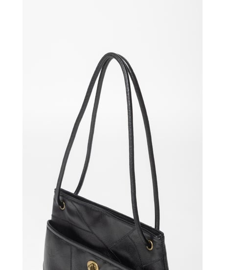 Leather patchwork style bag / black