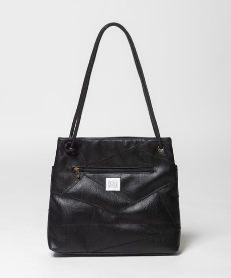 Leather patchwork style bag / black