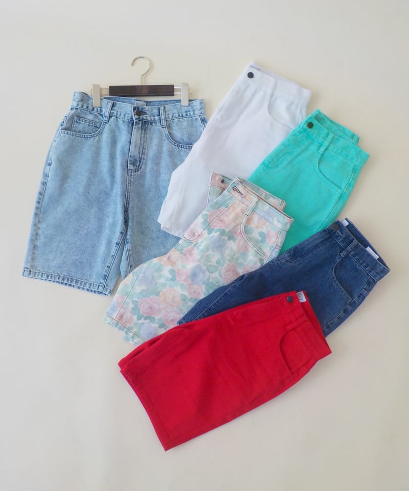 Relaxed denim half pants / blue [ Shipped in la