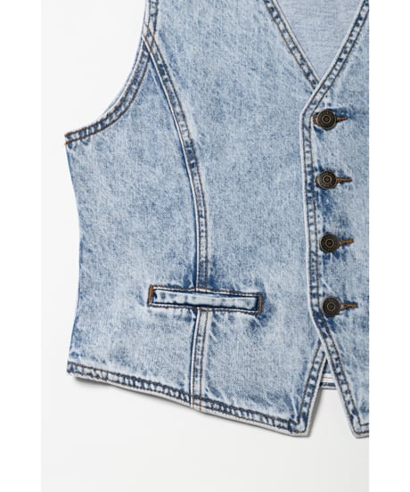 80s denim vest / acid wash