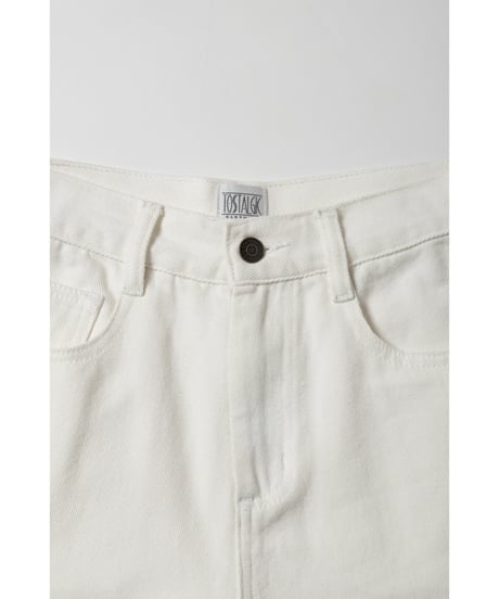 Relaxed denim half pants / white