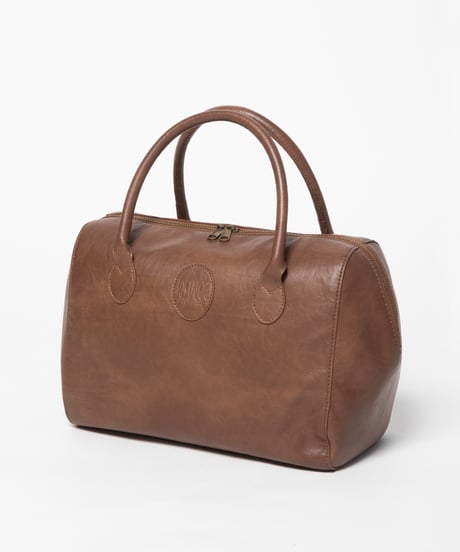 Leather boston bag / brown