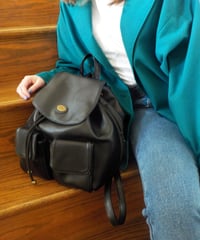 Leather backpack / black