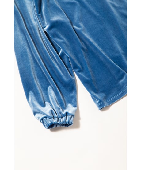Velours high necked tops / blue