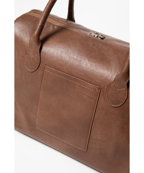 Leather boston bag / brown