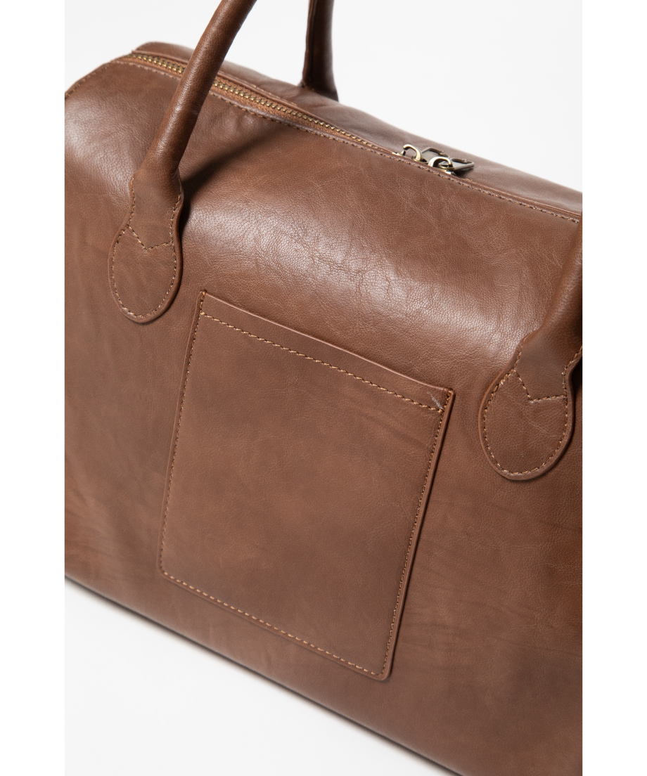Leather boston bag / brown | Tostalgic Clothing