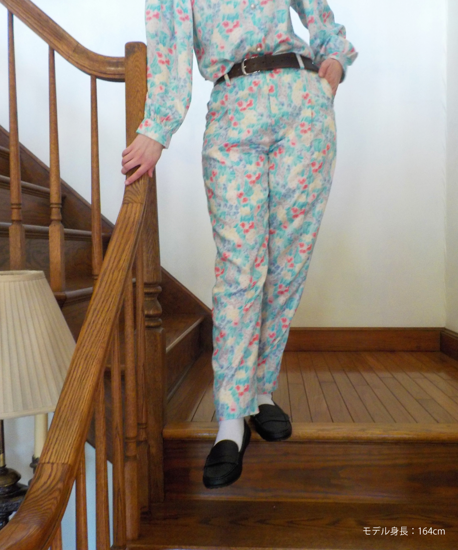 Floral slacks pants / floral | Tostalgic Clothing