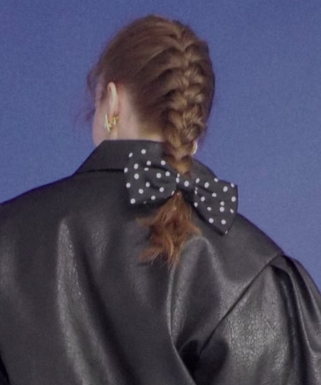 Ribbon hair barrette / black