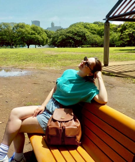 Leather backpack / light brown
