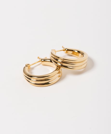 Triple earring / pierce / gold