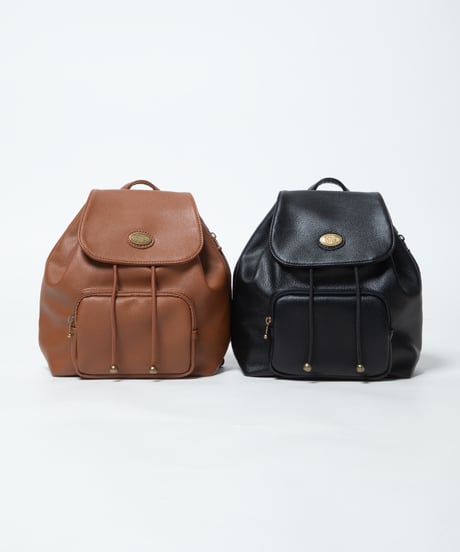 Mini leather back pack / black