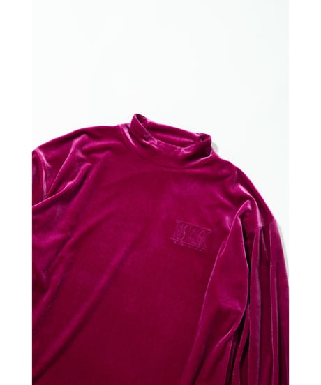 Velours high necked tops / pink