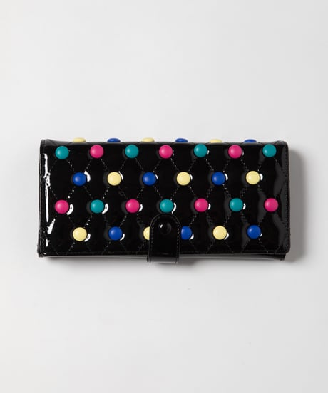 Quilted candies long wallet / black