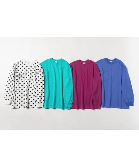 High neck long sleeve pocket tee / pink