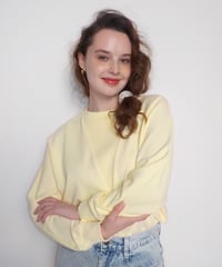 Light ribbed sweatshirt / yellow