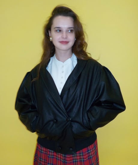 2way leather jacket / black
