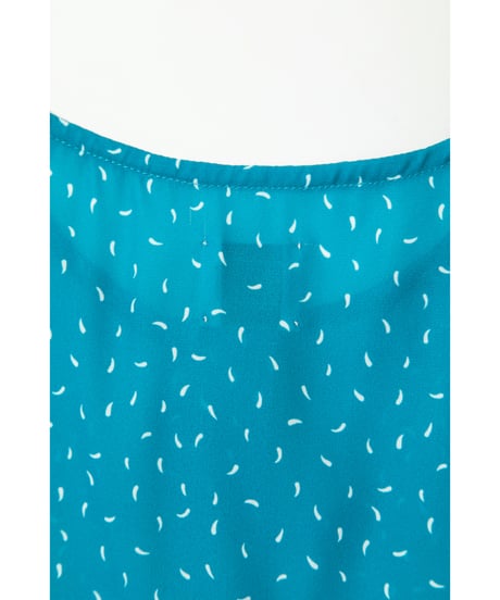 Square buttons dress / turquoise