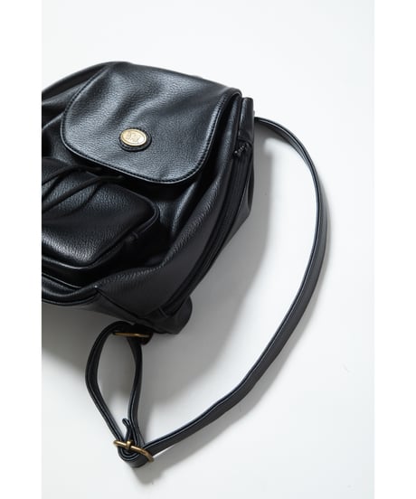 Mini leather back pack / black