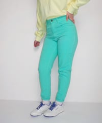 Tostalgic denim pants / blue green