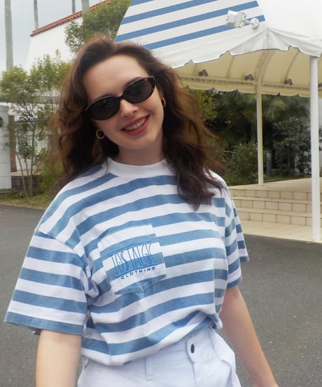 Stripe pocket tee / blue