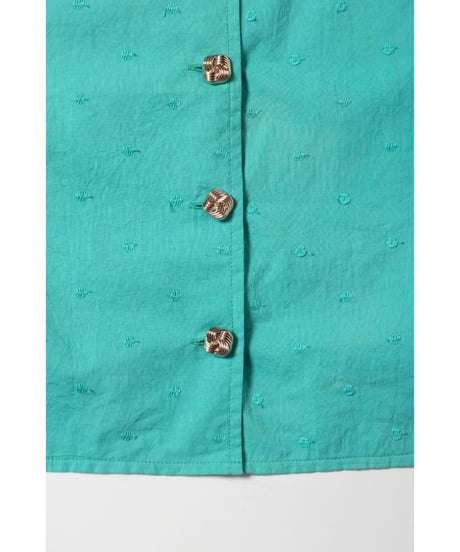 Polka dots embroidery blouse / green