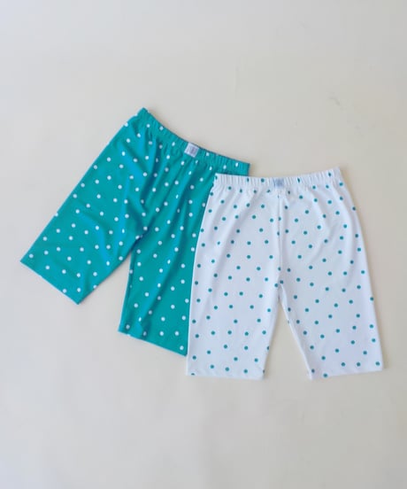 Polka dots biker shorts / green